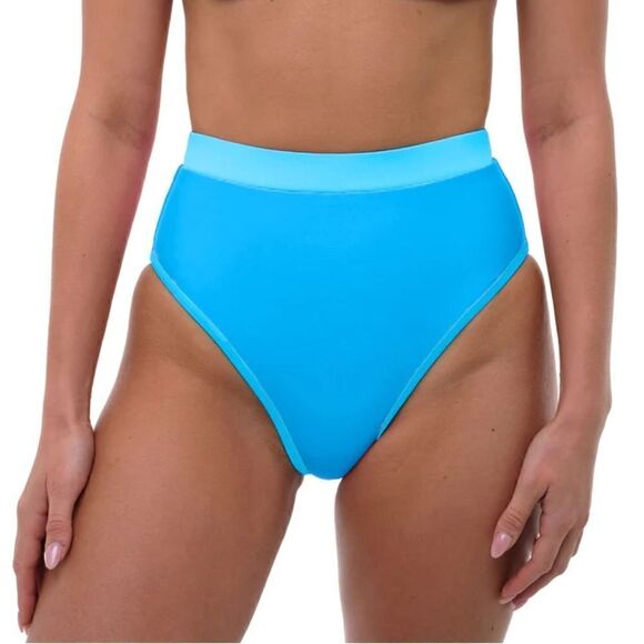 NEW 93 PLAY STREET Blue High Waisted Bikini Bottoms - Picture 1 of 2